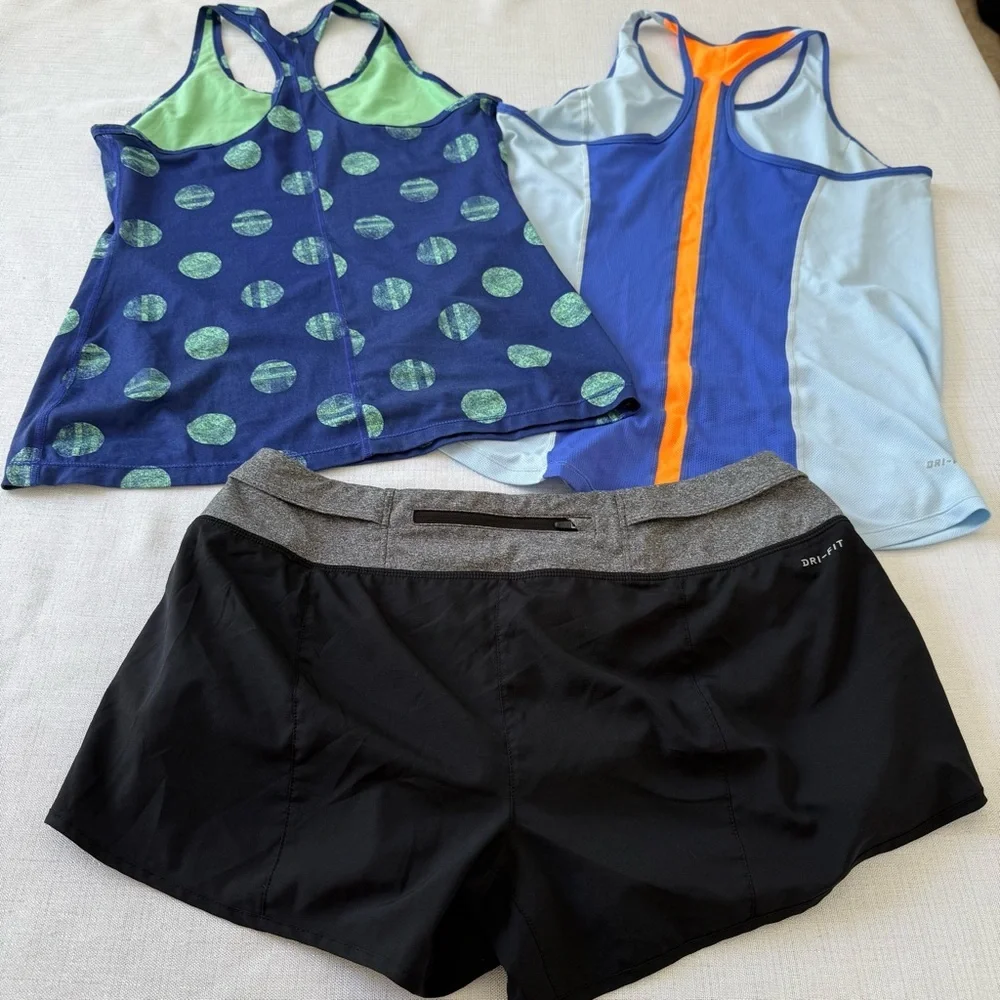 Nike Athleisure Bundle Running Shorts & Tank Tops Size L Athletic Gym Activewear